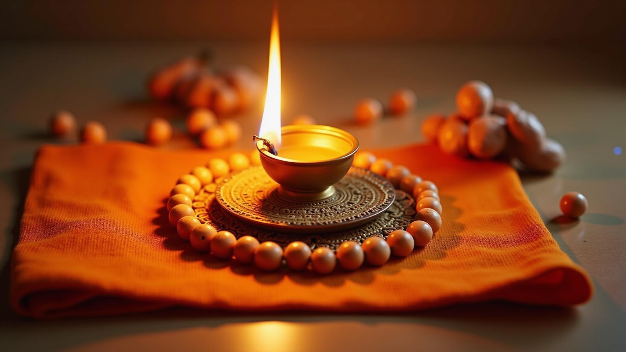 Diya with beads